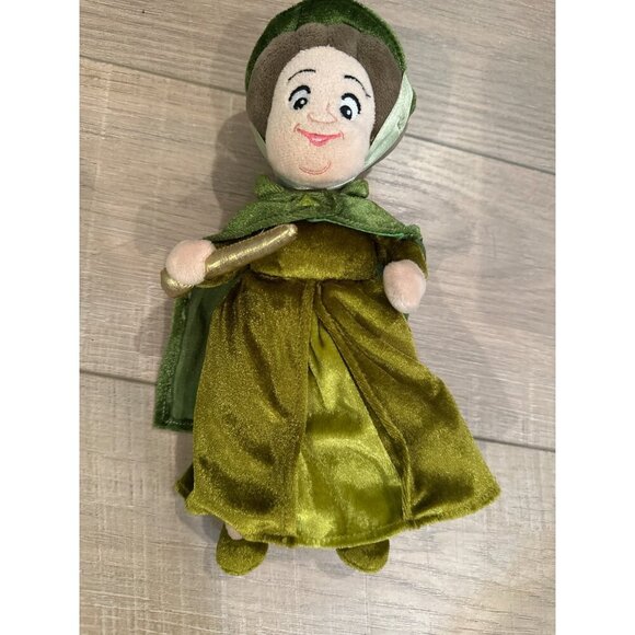 Disney Store Fairy Godmother Plush Doll Green & Gold Velvet 11" Soft Toy Collect - Picture 1 of 6